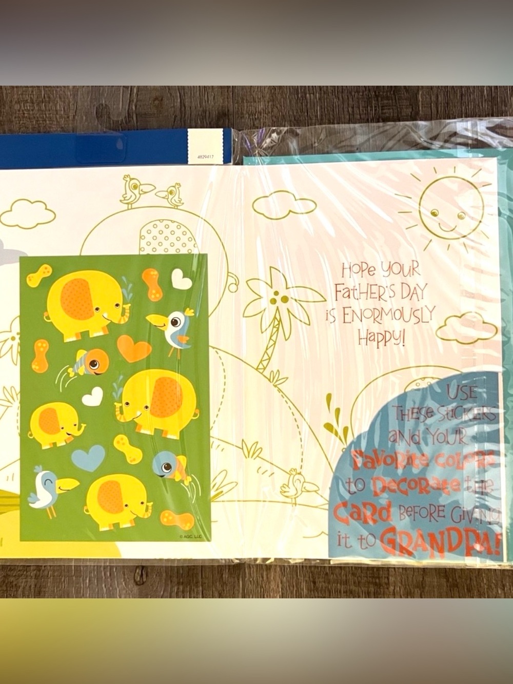 💞 New Grandpa Father’s Day Card Craft Kit with Stickers